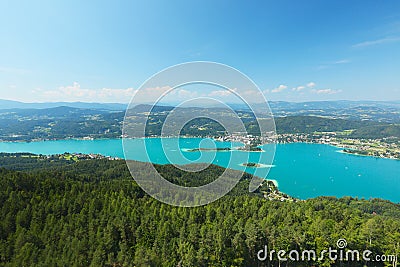 Pyramidenkogel, Lake Worthersee, Carinthia, Austria Stock Photo