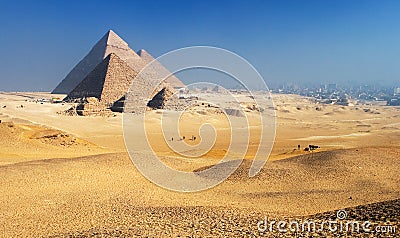 Pyramids Giza Plateau Cairo Stock Photo