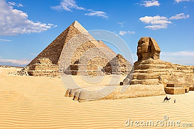 The Pyramids of Giza and the Sphinx, Egypt Stock Photo