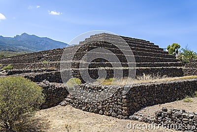 Pyramids of Guimar rectangular pyramids built of Lara stone Stock Photo
