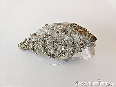 Pyrite and calcite minerals Stock Photo