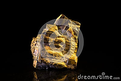 Pyrite in front of Black Stock Photo