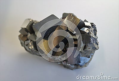 Pyrite - Iron Mineral Stock Photo