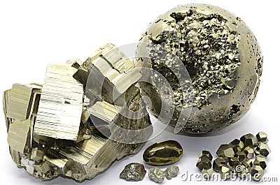 Pyrite specimens Stock Photo