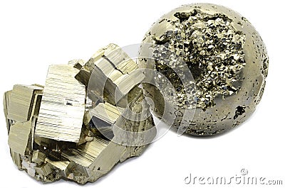 Pyrite specimens Stock Photo