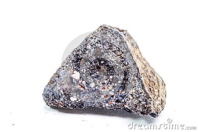 Pyrolusite ore is a mineral basically composed of manganese dioxide Stock Photo