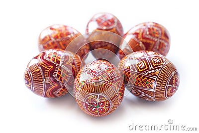 Pysanky - Ukrainian handmade painted Easter eggs Stock Photo