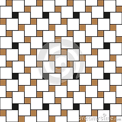 Pythagorean tiling. Seamless surface pattern design with flooring ornament. Squares tessellation vector Vector Illustration