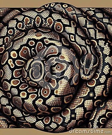 Python is a genus of constricting snakes in the Pythonidae family Stock Photo