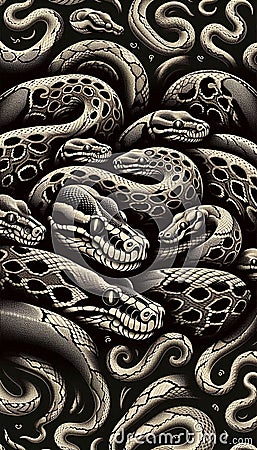 Python is a genus of constricting snakes in the Pythonidae family Stock Photo