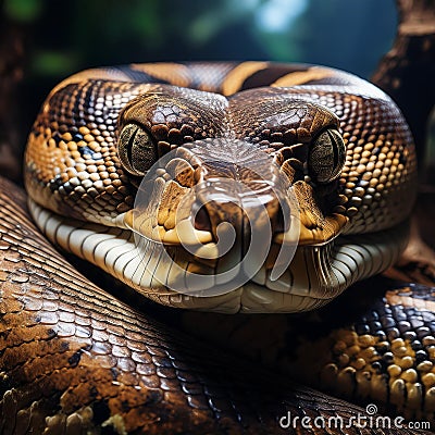 python snake close up, AI generated Stock Photo