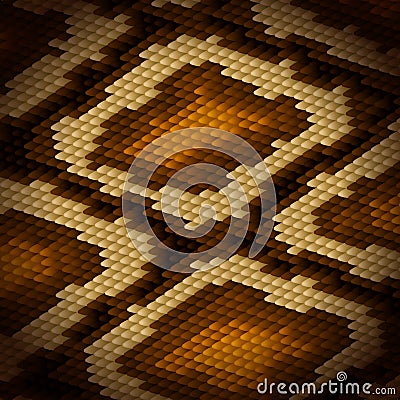 Python snake skin brown background. Vector Vector Illustration