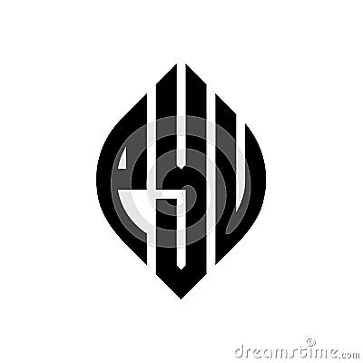 PYU circle letter logo design with circle and ellipse shape. PYU ellipse letters with typographic style. The three initials form a Vector Illustration