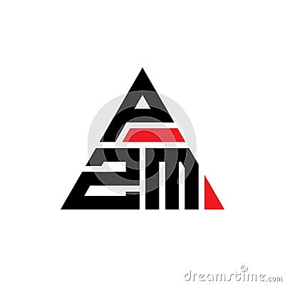 PZM triangle letter logo design with triangle shape. PZM triangle logo design monogram. PZM triangle vector logo template with red Vector Illustration