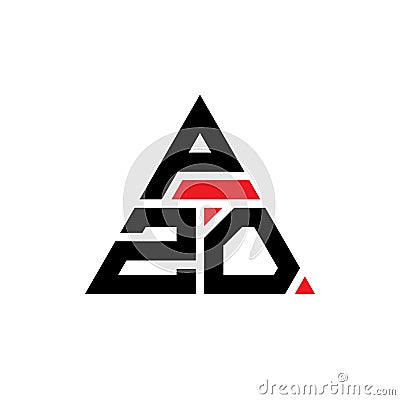 PZO triangle letter logo design with triangle shape. PZO triangle logo design monogram. PZO triangle vector logo template with red Vector Illustration