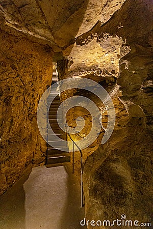 PÃ¡lvÃ¶lgyi cave in Budapest Stock Photo