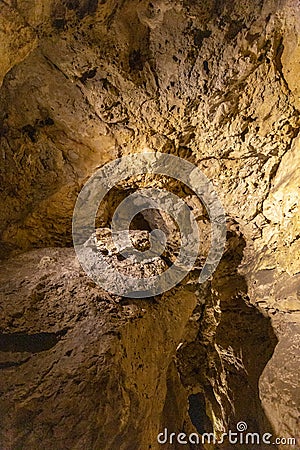 PÃ¡lvÃ¶lgyi cave in Budapest Stock Photo