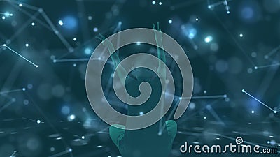 På grafisk 3d, abstrakt, kosmiskt, matrisbakgrund, kan du se konturn av en kvinna i hörlurar Hon sitter i a vektor illustrationer På grafisk 3d, abstrakt, kosmiskt, matrisbakgrund, kan du se konturn av en kvinna i hörlurar Hon sitter i a vektor illustrationer