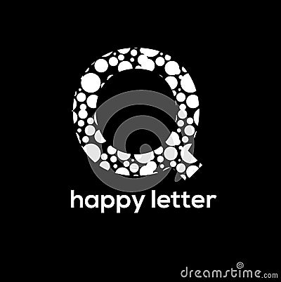 Q letter bubbles vector logo design Vector Illustration