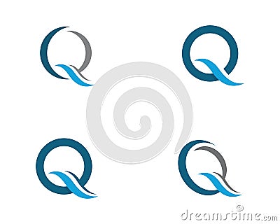 Q Letter icon vector Cartoon Illustration