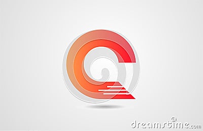 Q orange alphabet letter logo icon design template for corporate business Vector Illustration