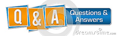 Q And A - Questions And Answers Blue Orange Squares Bar Stock Photo