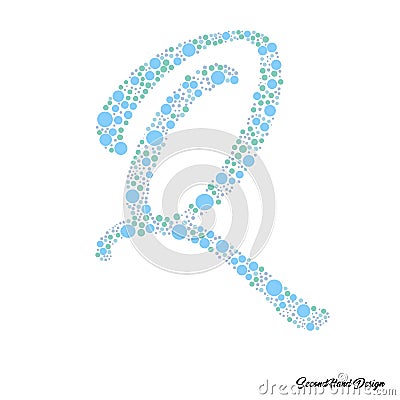 Q-shaped image patterned dots Stock Photo