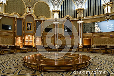 Qasr Al Watan, UAE Presidential Palace, Abu Dhabi. Conference room. Editorial Stock Photo