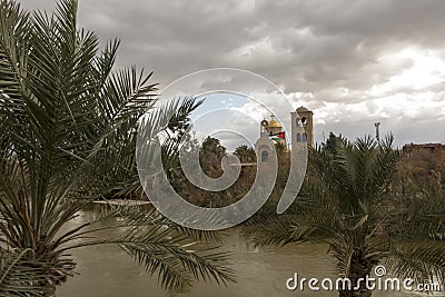 Qasr el Yahud near Jericho, according to tradition it is the place where the Israelites crossed the Jordan River Stock Photo