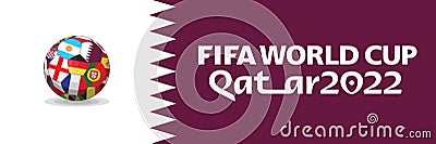 Qatar 2022 FIFA World Cup Logo Design Cartoon Illustration