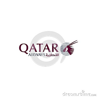 QATAR airways logo editorial illustrative on white background Editorial Stock Photo