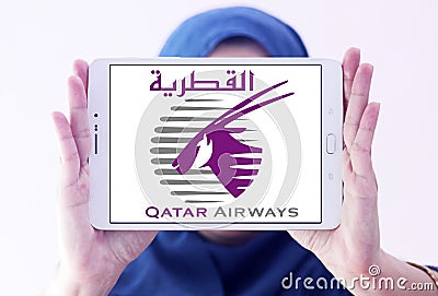 Qatar airways logo Editorial Stock Photo