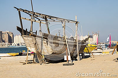 qatar boad in the beach sea in katara Editorial Stock Photo