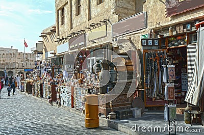 Qatar Doha Bazaar arabic, style, street, travel, Editorial Stock Photo