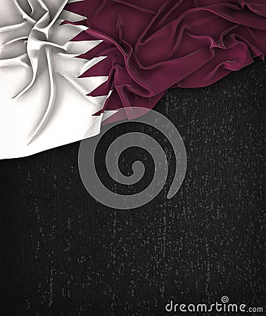 Qatar Flag Vintage on a Grunge Black Chalkboard Stock Photo