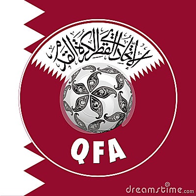 Qatar football federation logo with national flag Vector Illustration