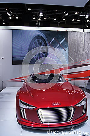 Qatar Motorshow 2011 - Audi E-tron Editorial Stock Photo
