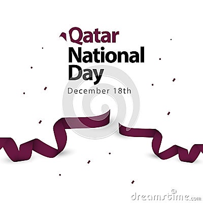 Qatar National Day Vector Template Design Illustration Stock Photo