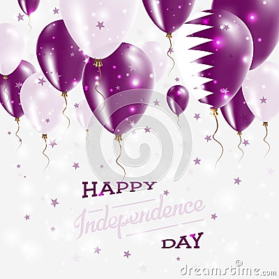 Qatar Vector Patriotic Poster. Independence Day. Vector Illustration