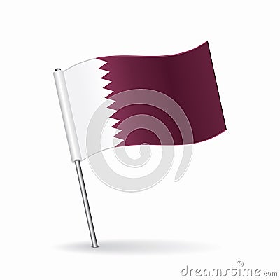 Qatari flag map pointer layout. Vector illustration. Vector Illustration