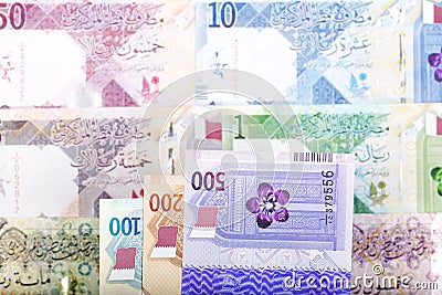 Qatari money a business background Stock Photo