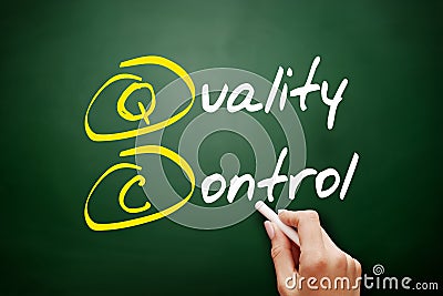 QC - Quality Control acronym, business concept background Stock Photo