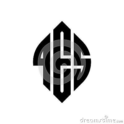 QES circle letter logo design with circle and ellipse shape. QES ellipse letters with typographic style. The three initials form a Vector Illustration