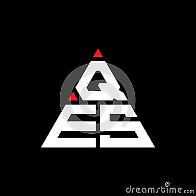 QES triangle letter logo design with triangle shape. QES triangle logo design monogram. QES triangle vector logo template with red Vector Illustration
