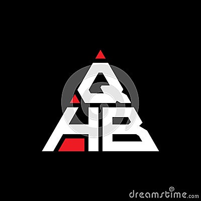 QHB triangle letter logo design with triangle shape. QHB triangle logo design monogram. QHB triangle vector logo template with red Vector Illustration