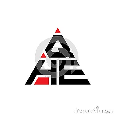QHE triangle letter logo design with triangle shape. QHE triangle logo design monogram. QHE triangle vector logo template with red Vector Illustration
