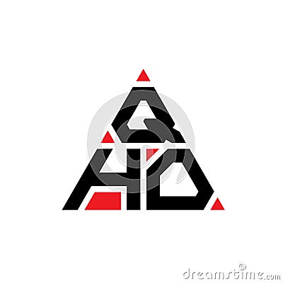 QHO triangle letter logo design with triangle shape. QHO triangle logo design monogram. QHO triangle vector logo template with red Vector Illustration