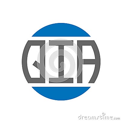 QIA letter logo design on white background. QIA creative initials circle logo concept. QIA letter design Vector Illustration