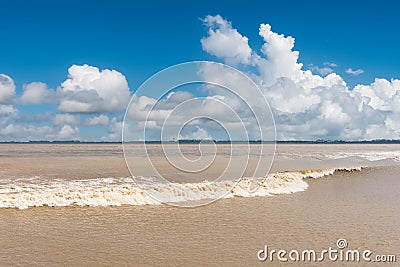 Qiantang river tide Stock Photo