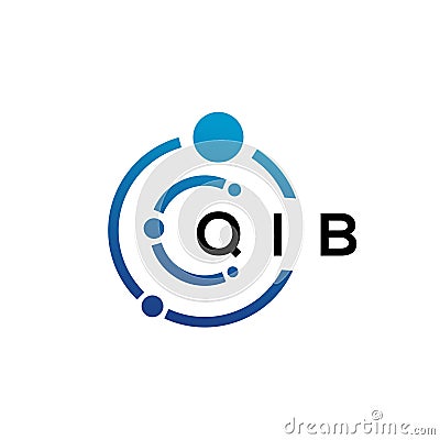 QIB letter technology logo design on white background. QIB creative initials letter IT logo concept. QIB letter design Stock Photo